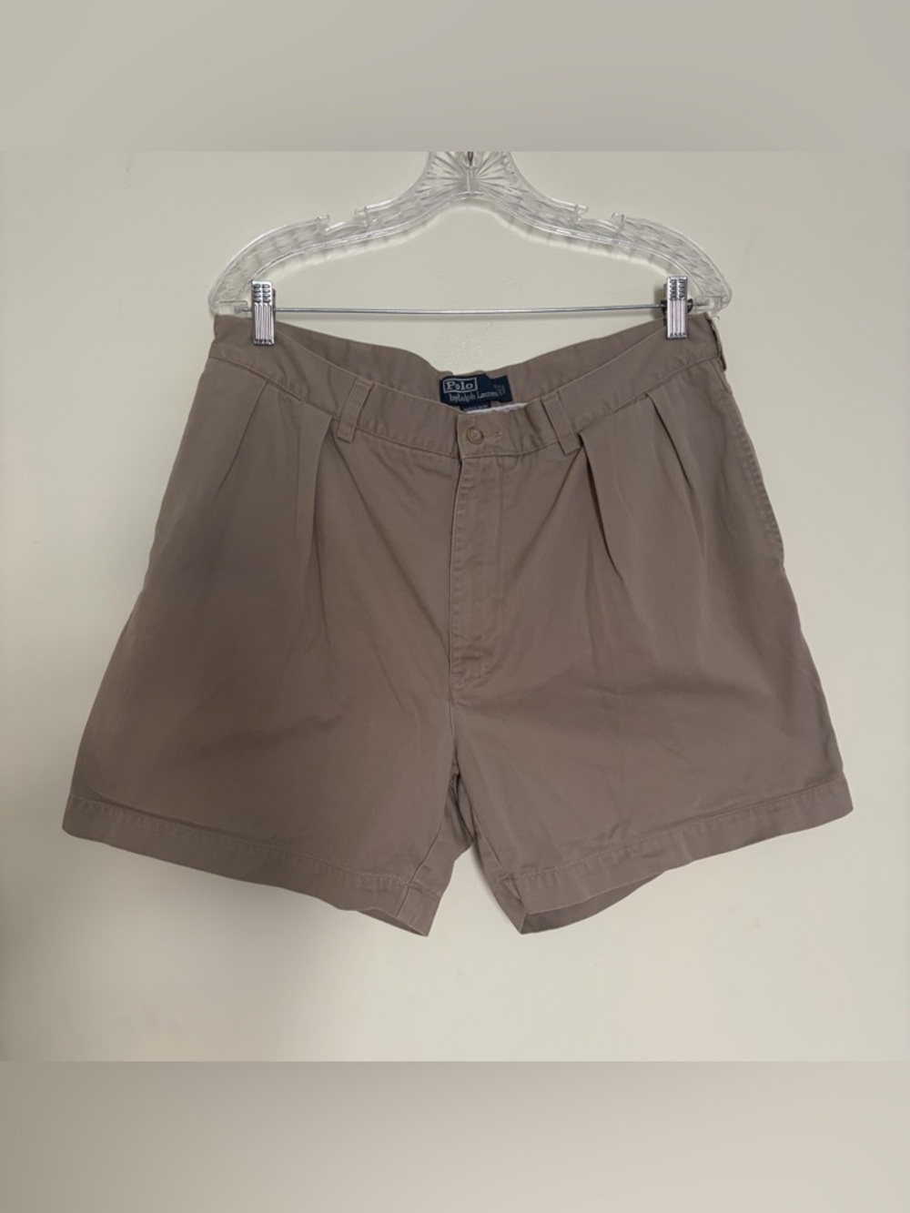 Vintage Polo by Ralph Lauren Men’s Khaki Pleated Andrew Shorts 36